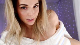 830 - Laurenmaytay tempts and teases braless in white