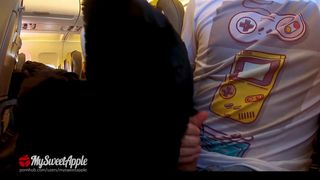 RISKY PUBLIC BLOWJOB IN AN AIRPLANE -  Amateur MySweetApple